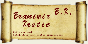 Branimir Krstić vizit kartica